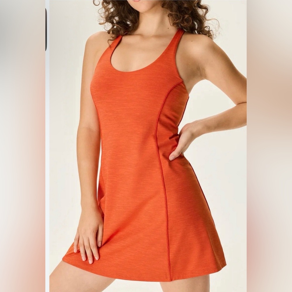 NEW Outdoor Voices Doing things Orange Sleeveless Dress size L